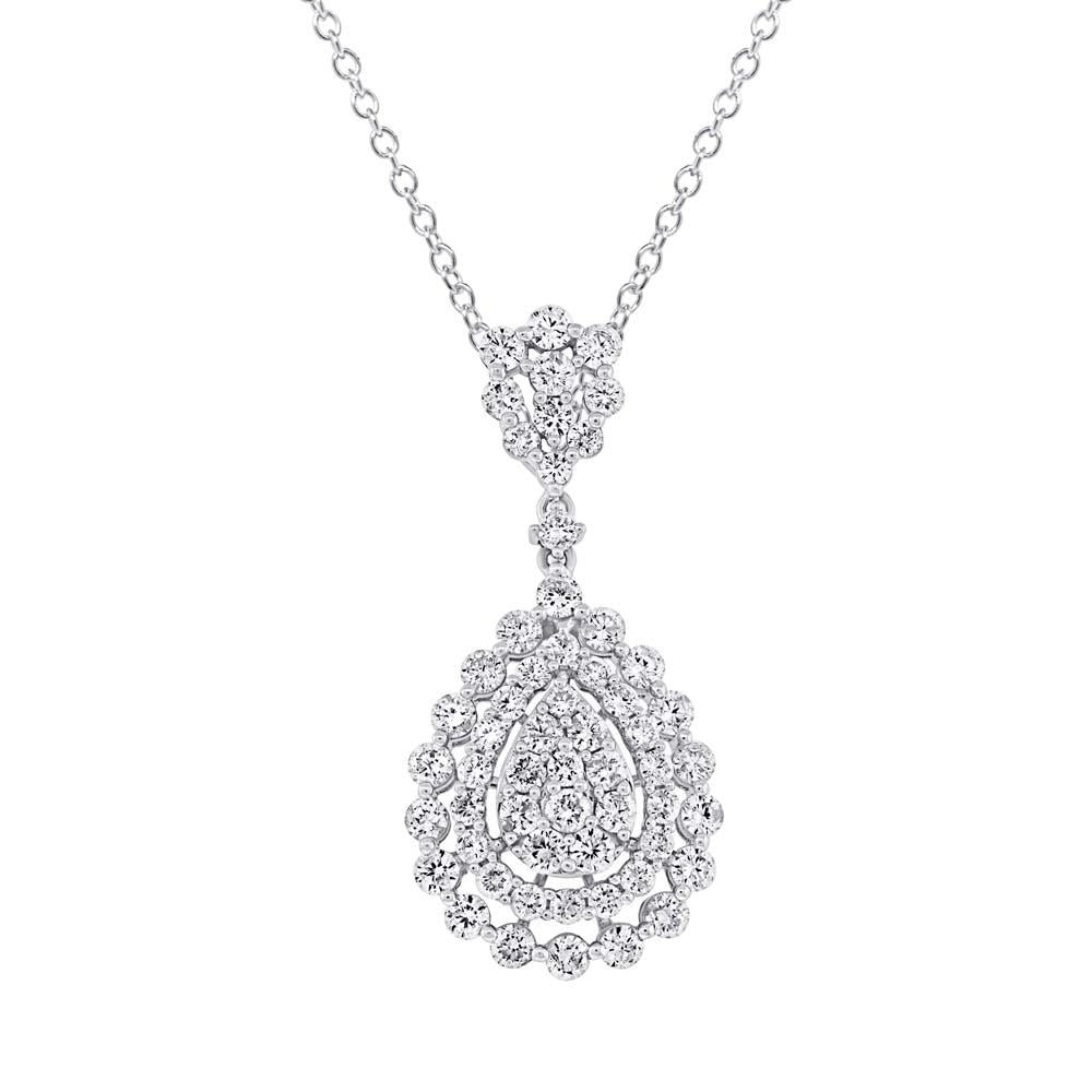 18k White Gold Diamond Pendant - 2.00ct