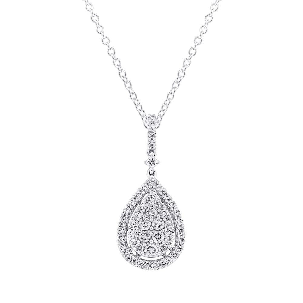 18k White Gold Diamond Pave Pendant - 0.92ct