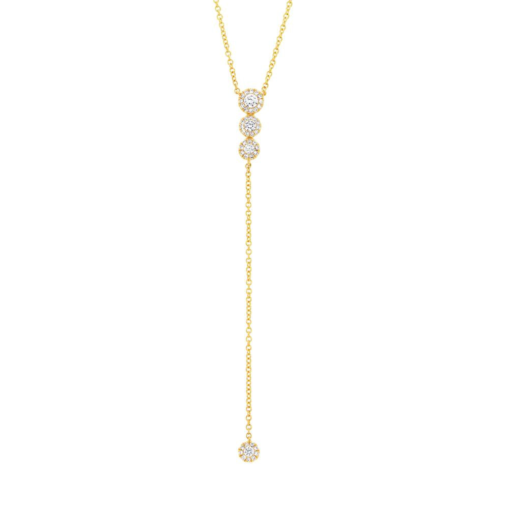 14k Yellow Gold Diamond Lariat Necklace - 0.29ct