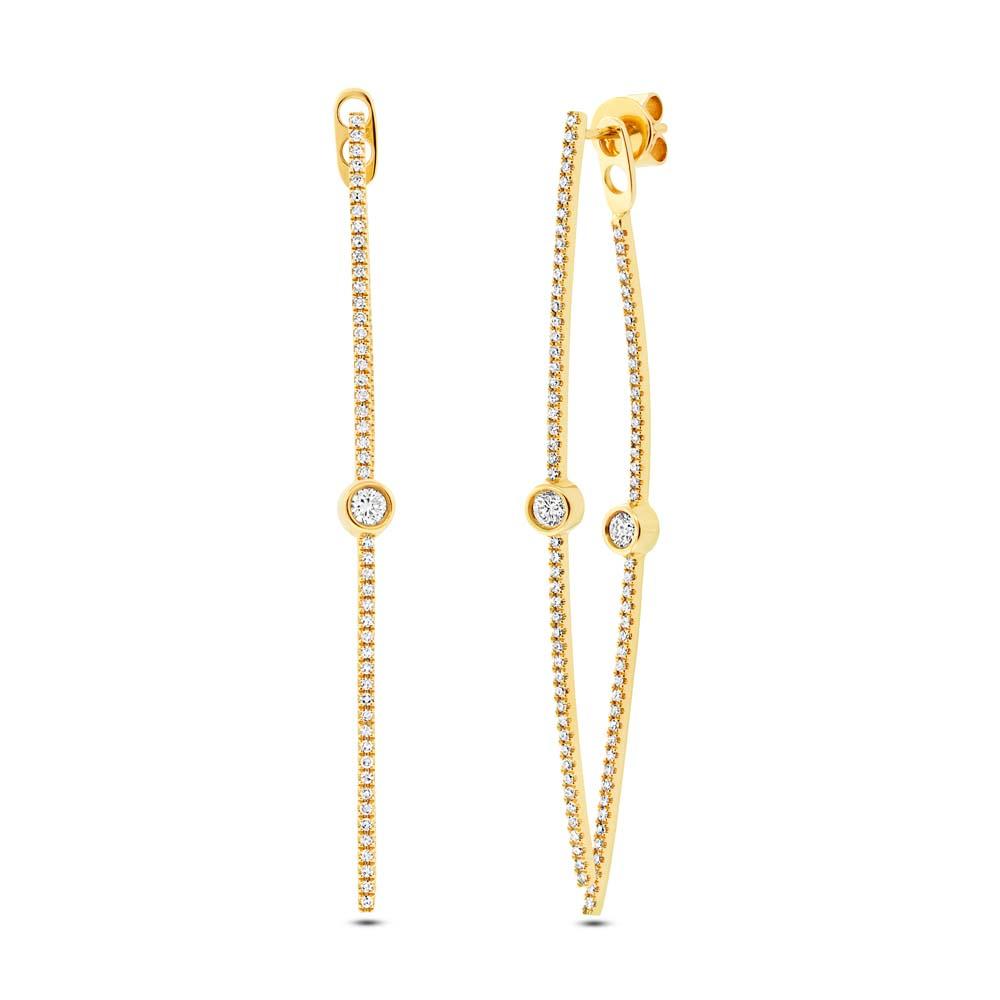 14k Yellow Gold Diamond Ear Jacket Earring