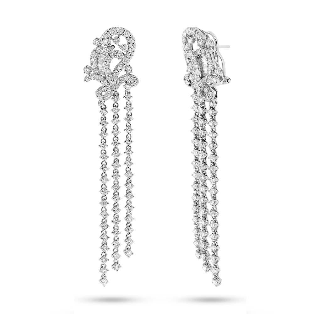 18k White Gold Diamond Earring - 5.79ct