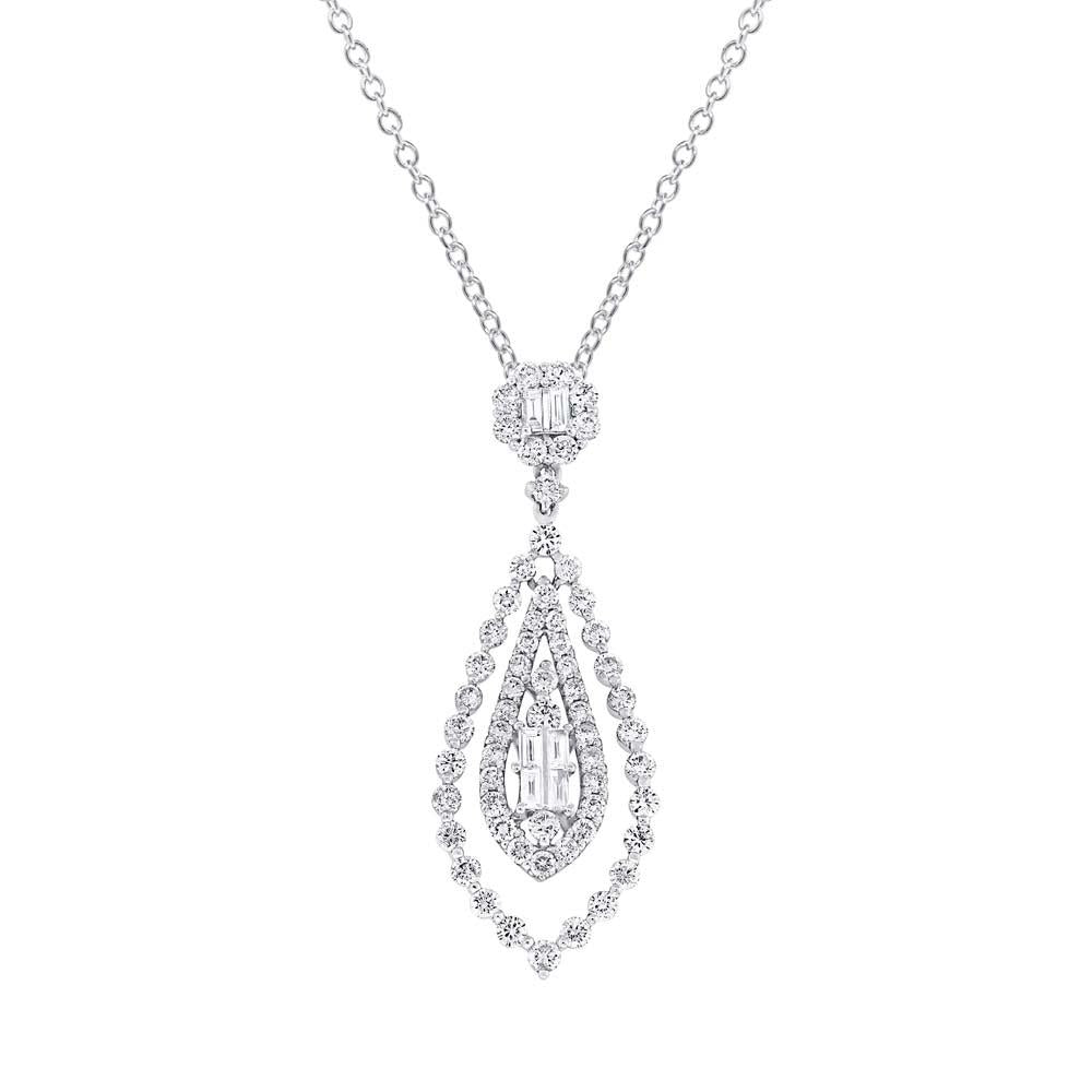 18k White Gold Diamond Pendant - 1.93ct