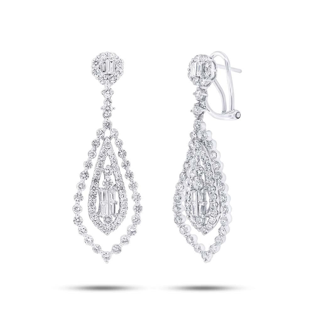 18k White Gold Diamond Earring - 2.91ct
