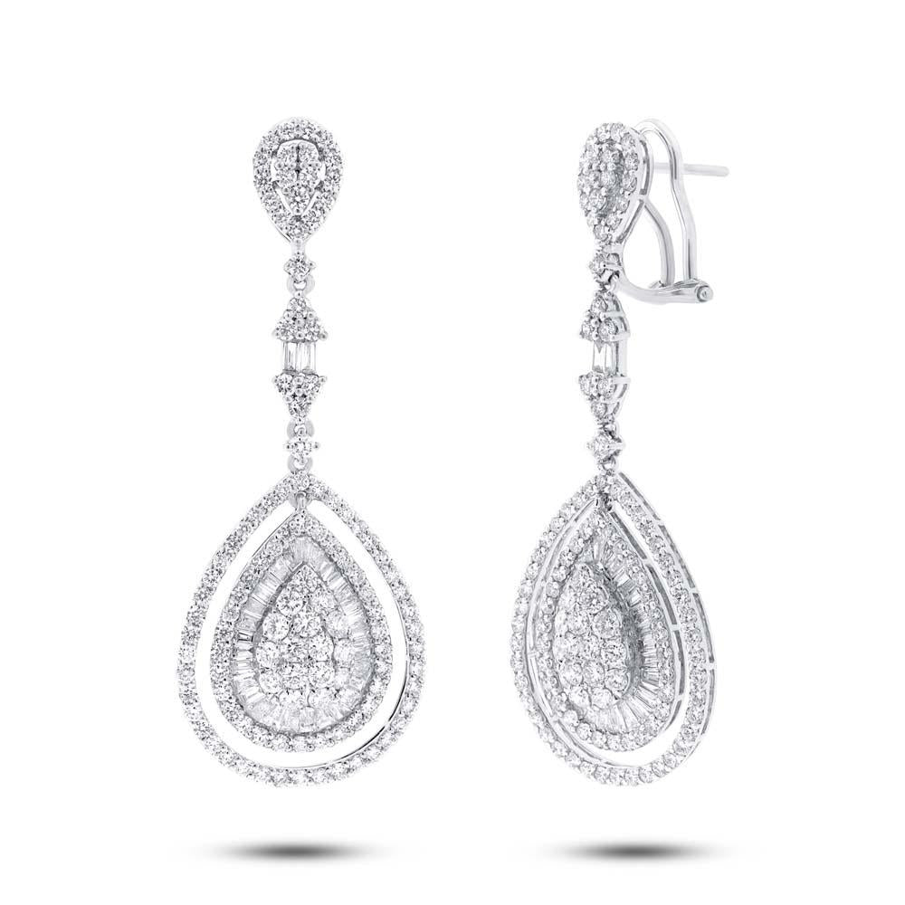 18k White Gold Diamond Earring - 5.48ct