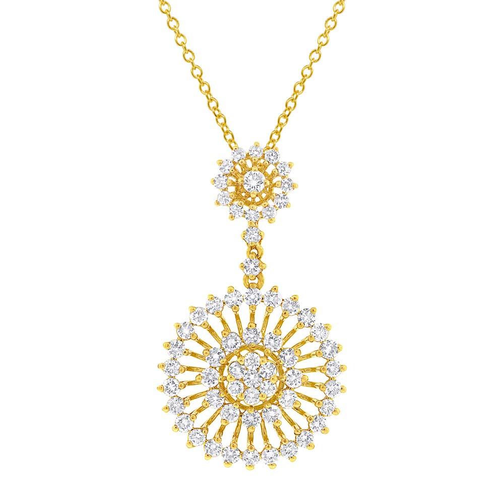 18k Yellow Gold Diamond Pendant - 2.66ct