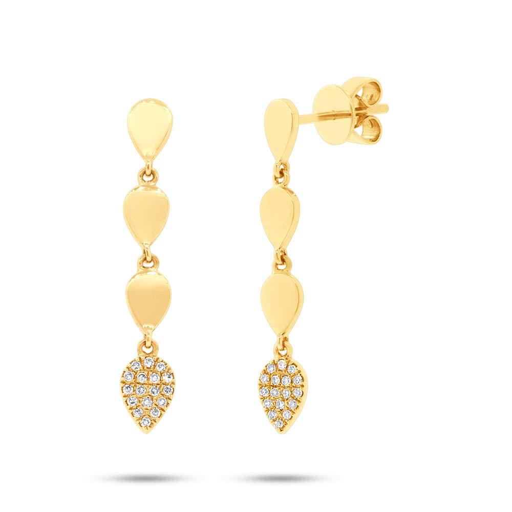 14k Yellow Gold Diamond Pave Earring - 0.10ct