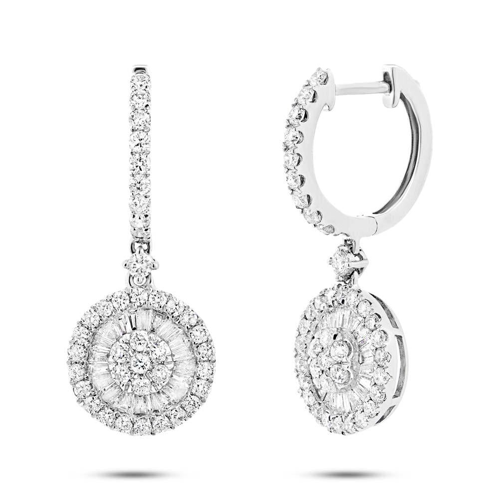 18k White Gold Diamond Baguette Earring - 1.33ct