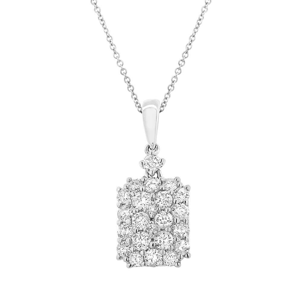 18k White Gold Diamond Pave Pendant - 0.78ct
