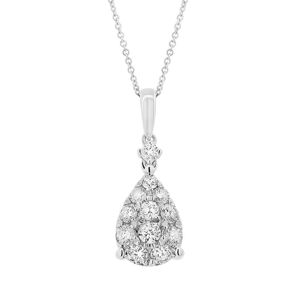 18k White Gold Diamond Pendant - 0.47ct