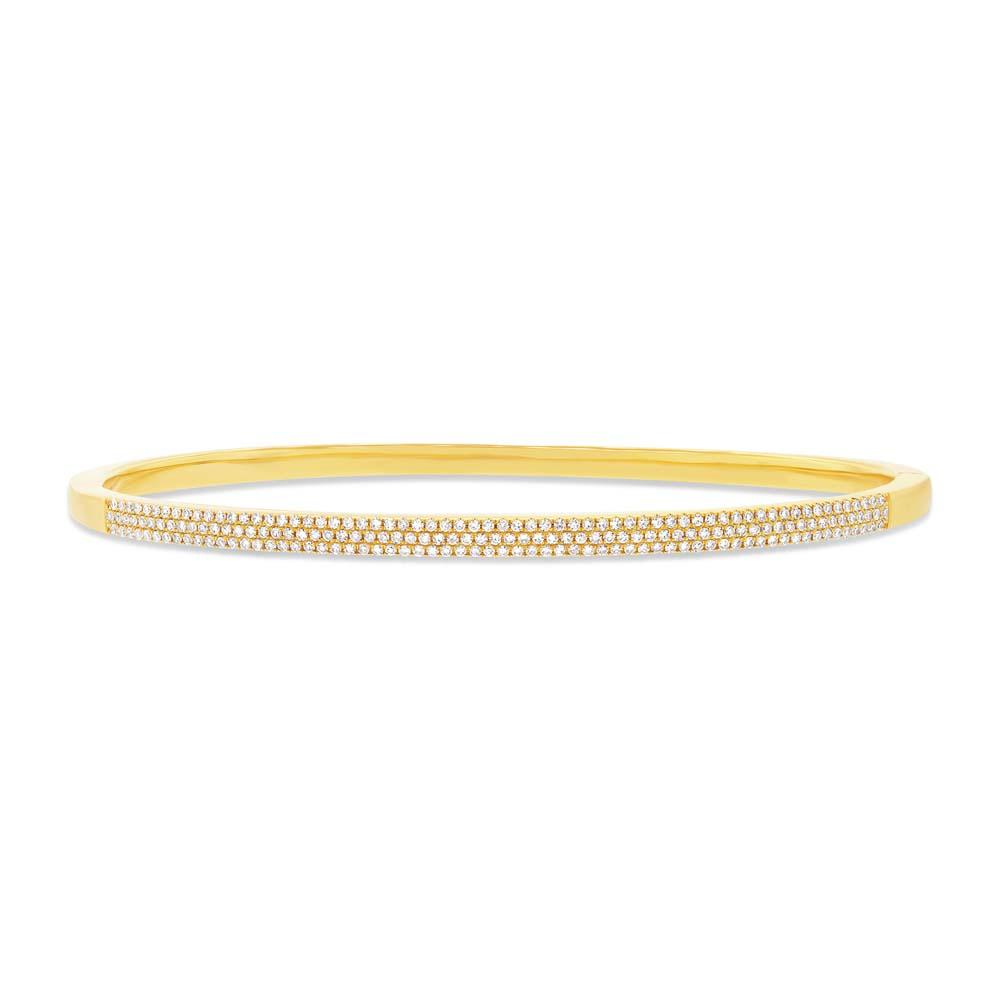 14k Yellow Gold Diamond Pave Bangle - 0.52ct