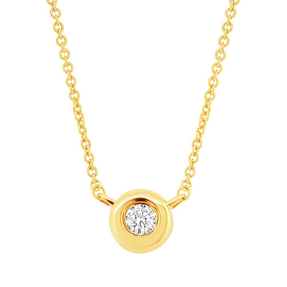 14k Yellow Gold Diamond Bezel Pendant - 0.03ct