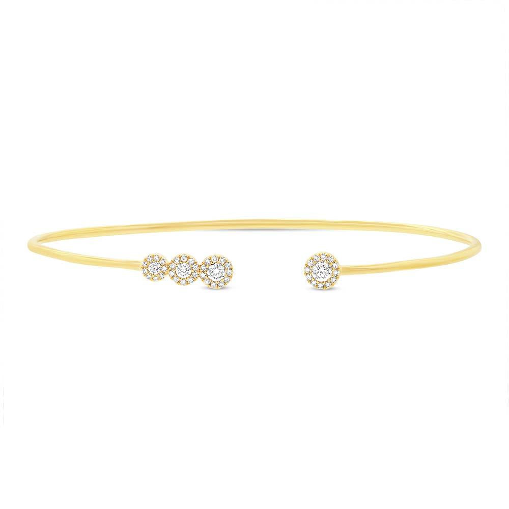 14k Yellow Gold Diamond Bangle - 0.31ct