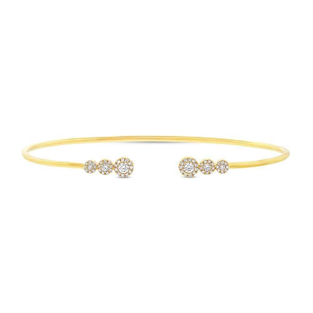 14k Yellow Gold Diamond Bangle - 0.32ct
