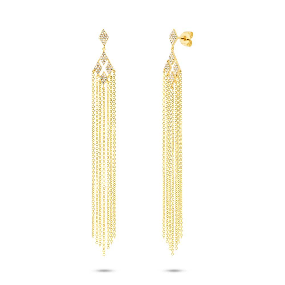 14k Yellow Gold Diamond Fringe Earring - 0.25ct