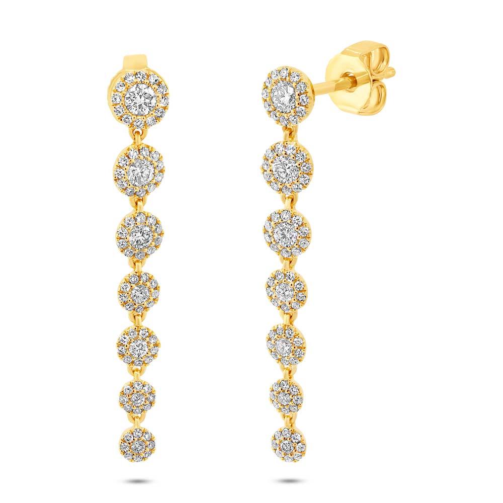 14k Yellow Gold Diamond Earring - 0.80ct