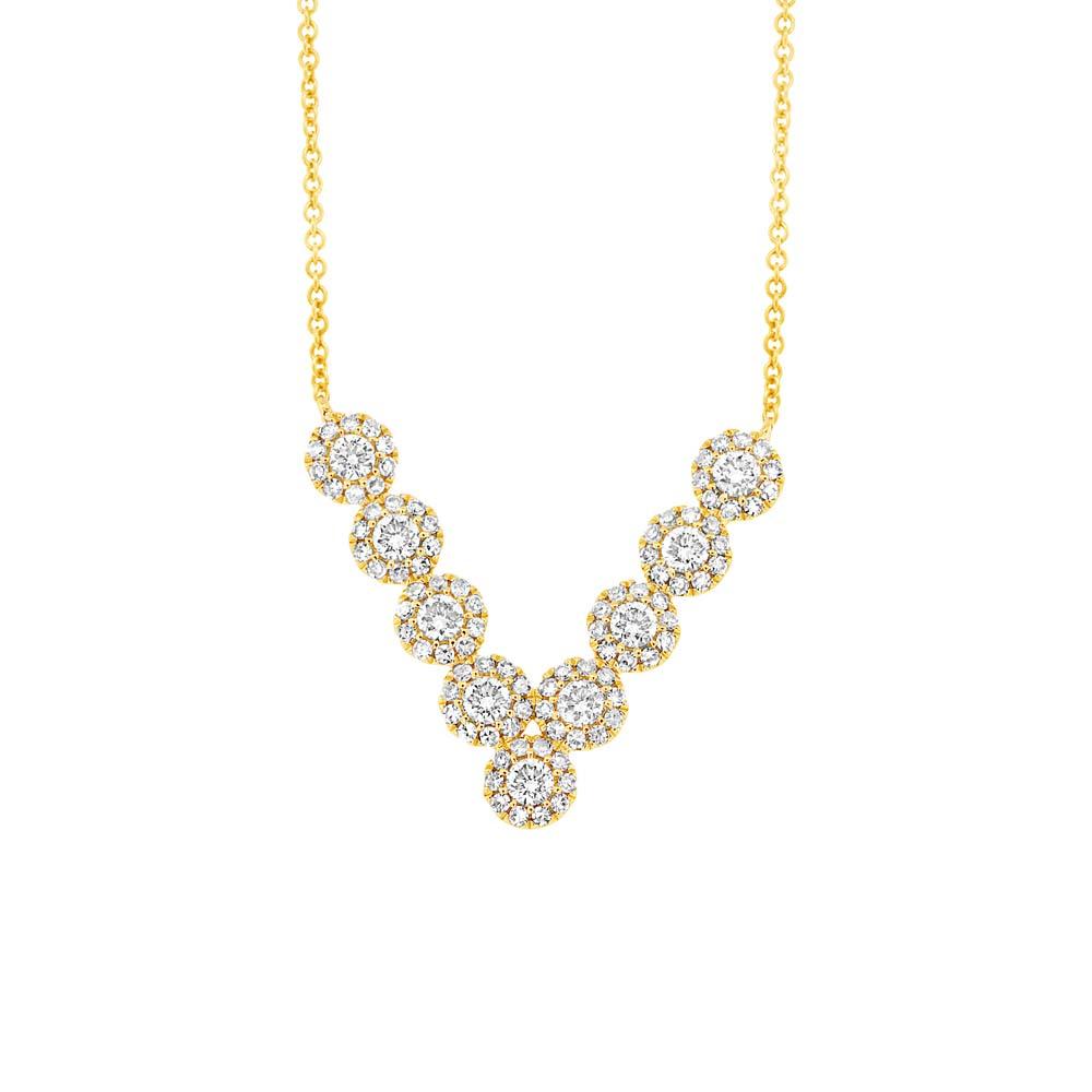 14k Yellow Gold Diamond V Necklace - 0.62ct