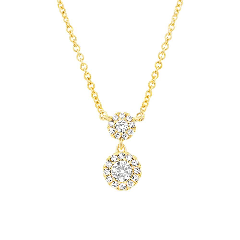 14k Yellow Gold Diamond Pendant - 0.15ct