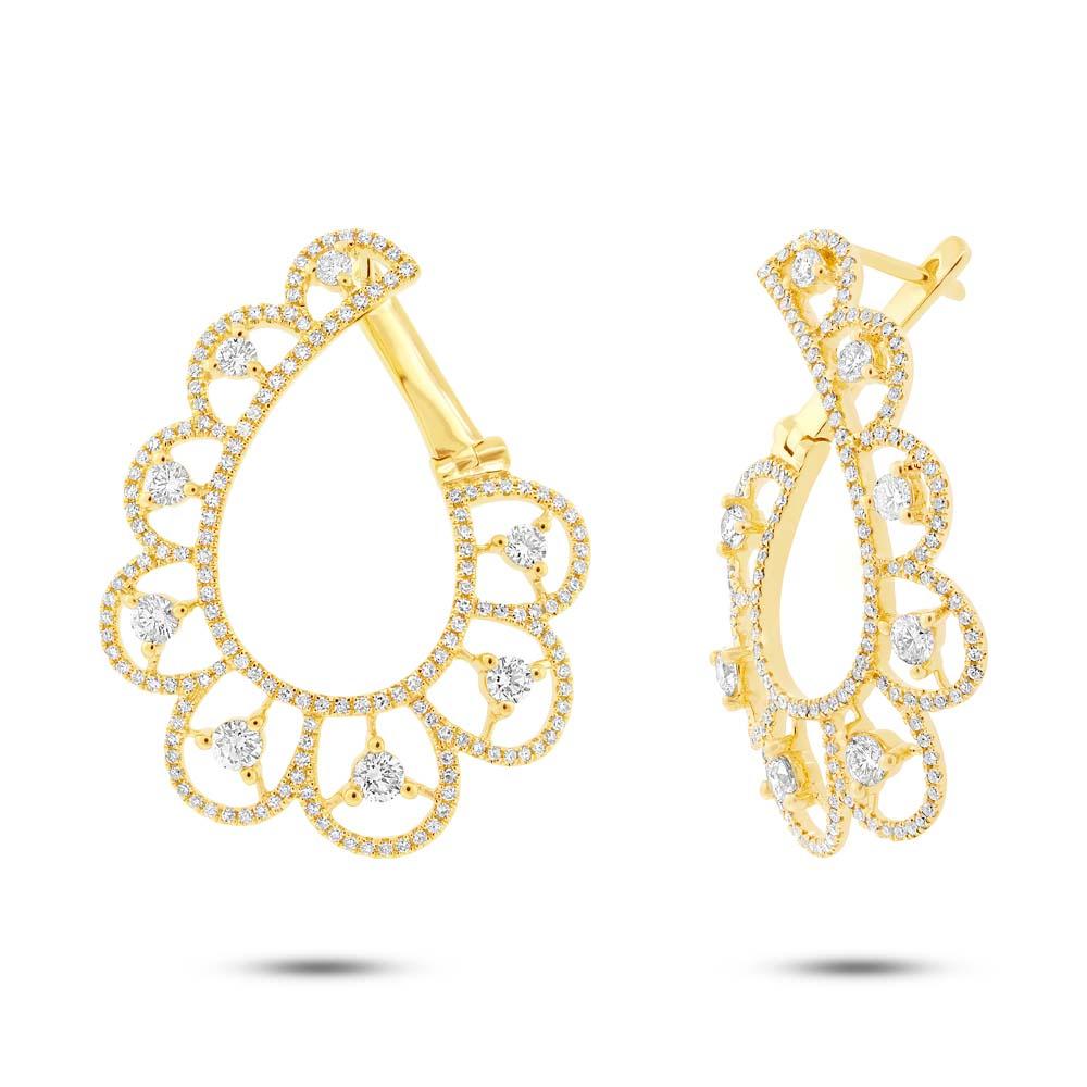 14k Yellow Gold Diamond Earring - 1.65ct