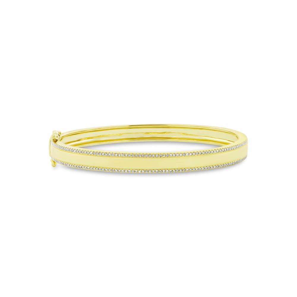 14k Yellow Gold Diamond ID Bangle - 0.47ct