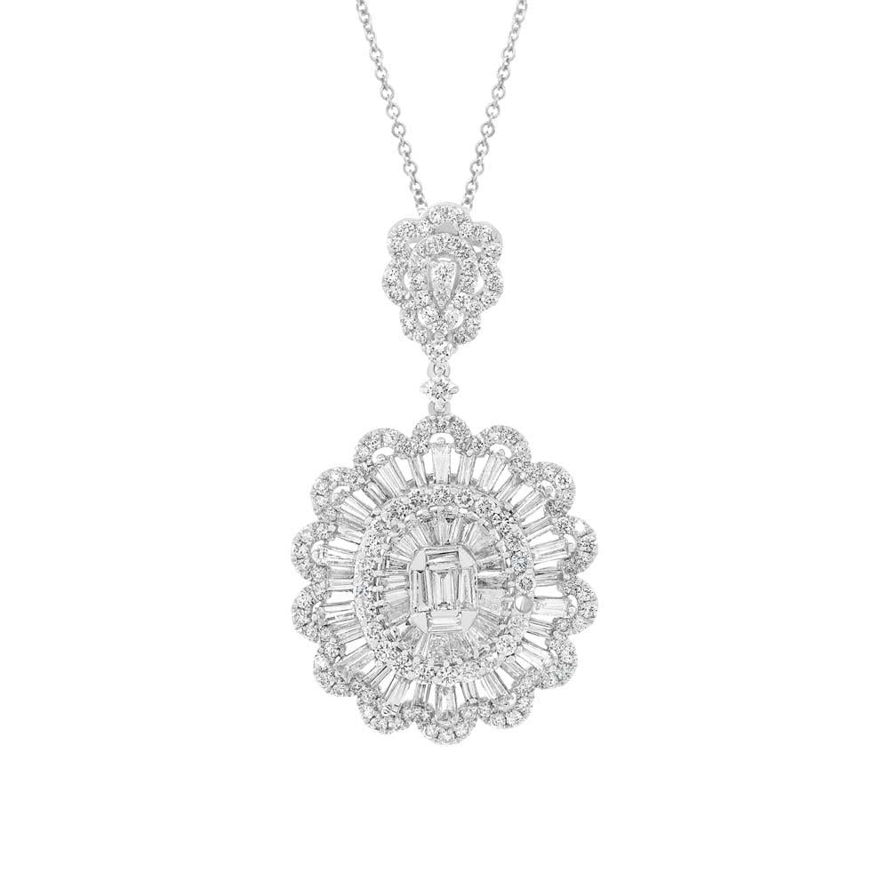18k White Gold Diamond Pendant - 4.77ct