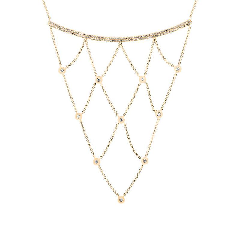 14k Yellow Gold Diamond Necklace - 0.55ct