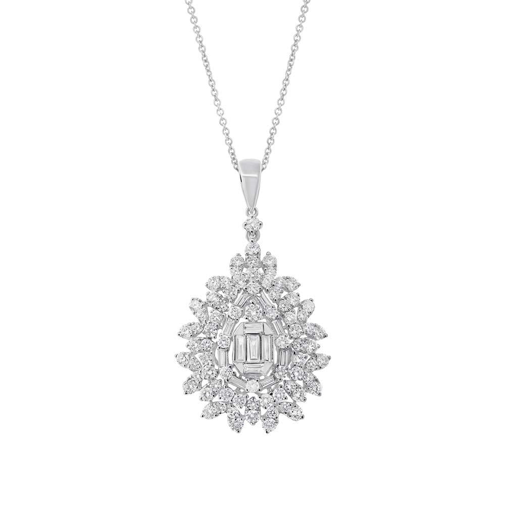 18k White Gold Diamond Pendant - 2.07ct