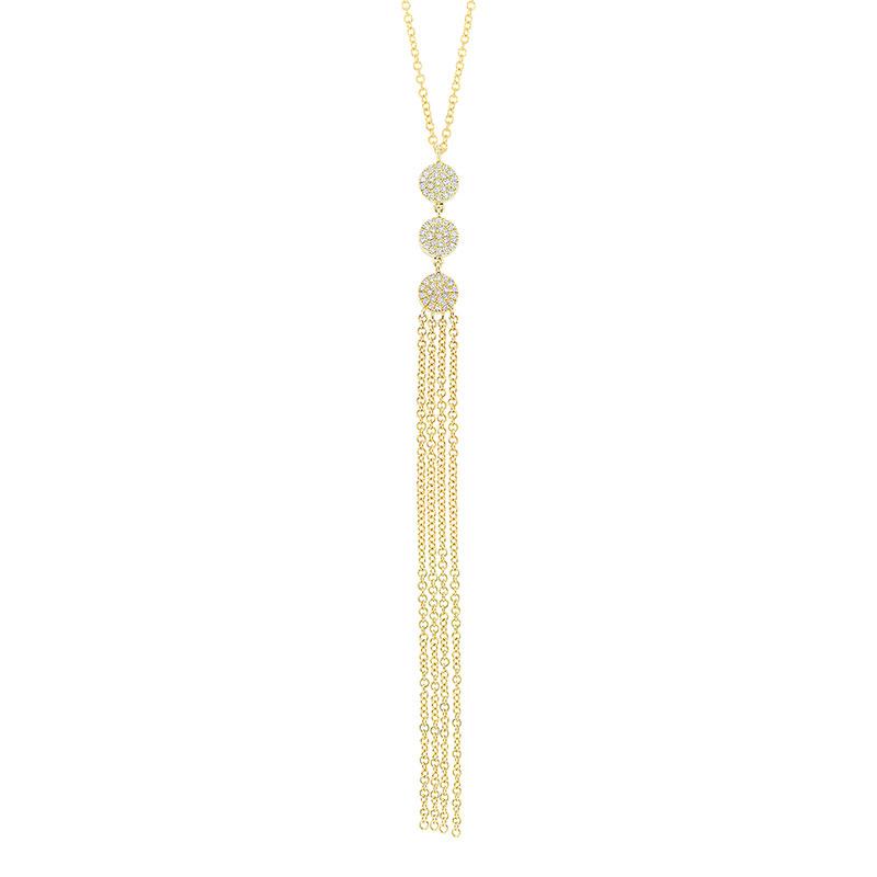 14k Yellow Gold Diamond Pave Fringe Pendant - 0.15ct