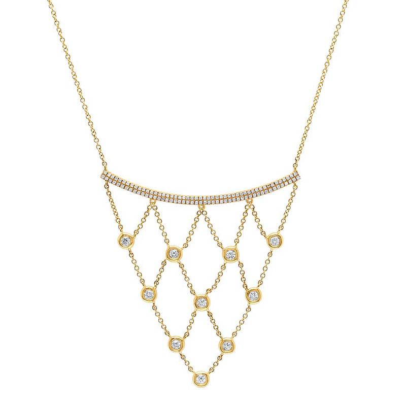 14k Yellow Gold Diamond Necklace - 0.65ct