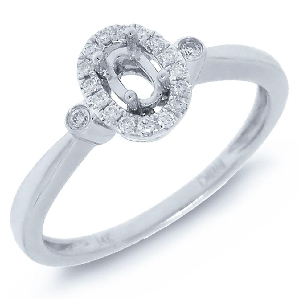 14k White Gold Diamond Semi-mount Ring - 0.11ct