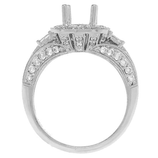 18k White Gold Diamond Semi-mount Ring - 0.74ct