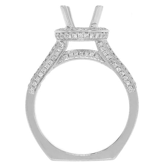 14k White Gold Diamond Semi-mount Ring Size 6.5 - 0.66ct