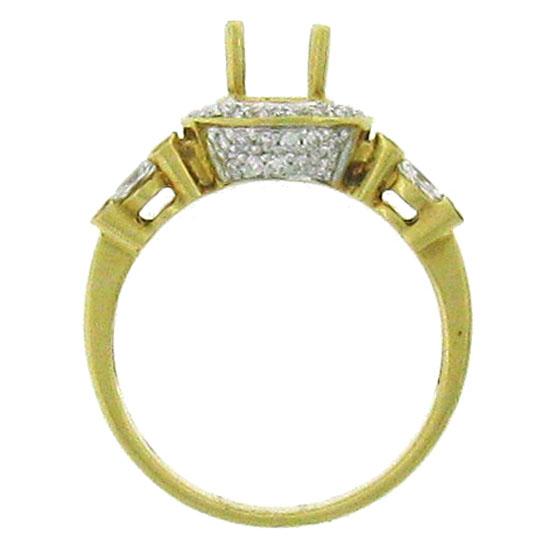 18k Yellow Gold Diamond Semi-mount Ring - 0.65ct
