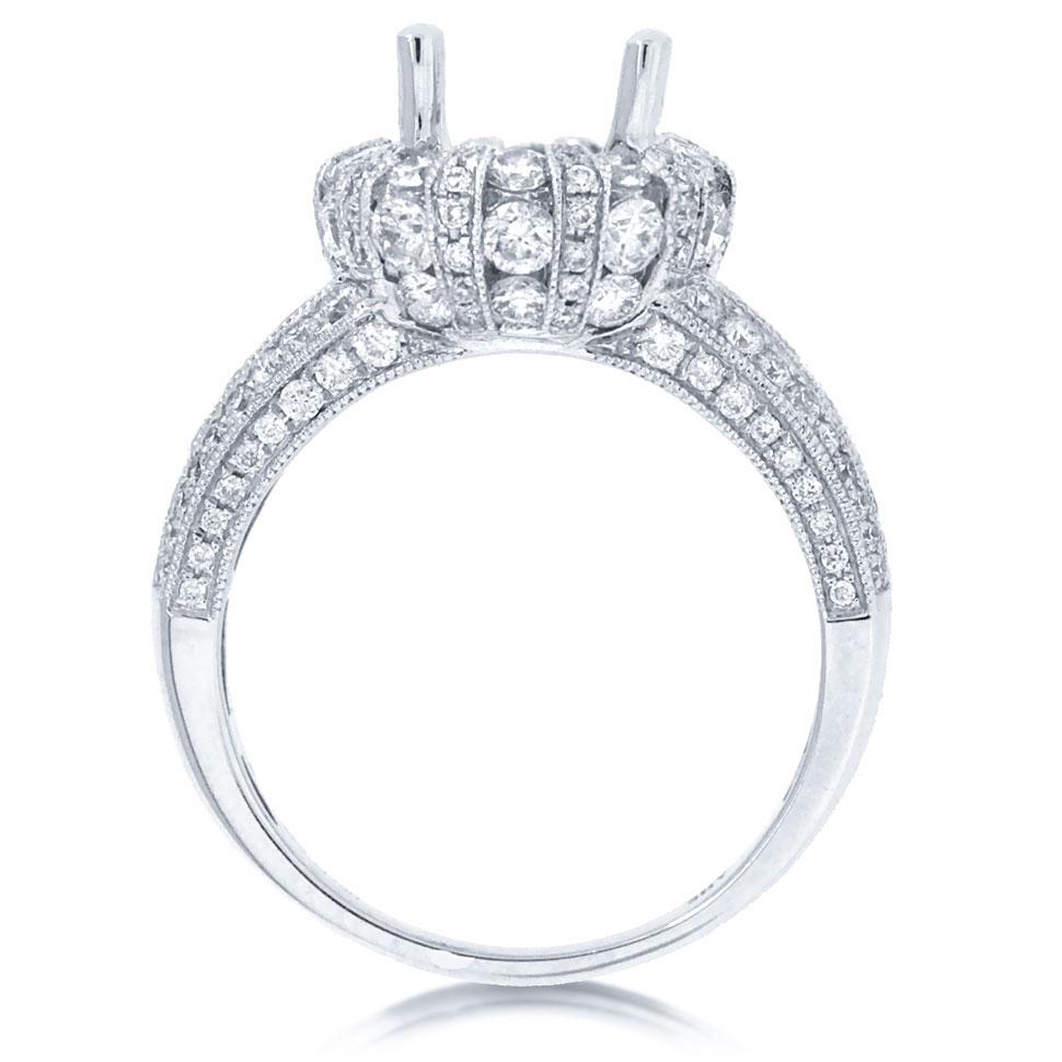 18k White Gold Diamond Semi-mount Ring - 1.80ct