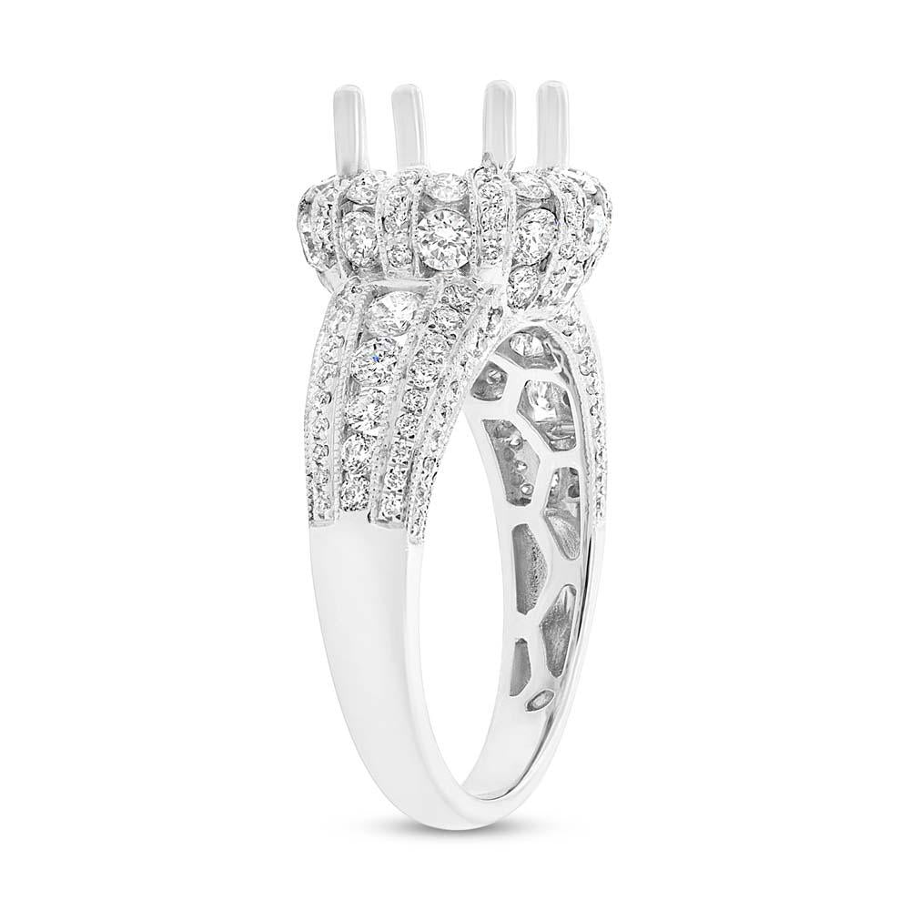 14k White Gold Diamond Semi-mount Ring - 1.80ct