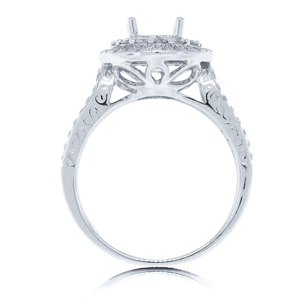 14k White Gold Diamond Semi-mount Ring - 0.80ct