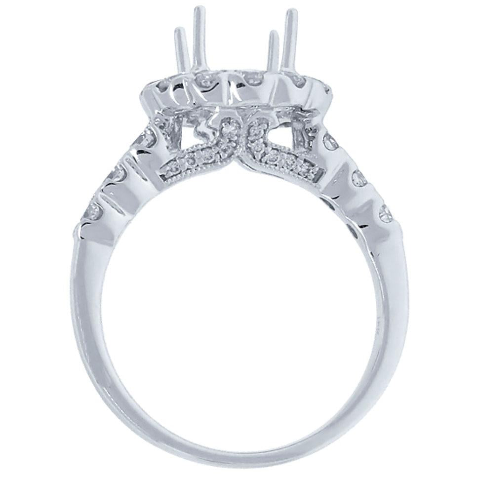 18k White Gold Diamond Semi-mount Ring - 0.86ct