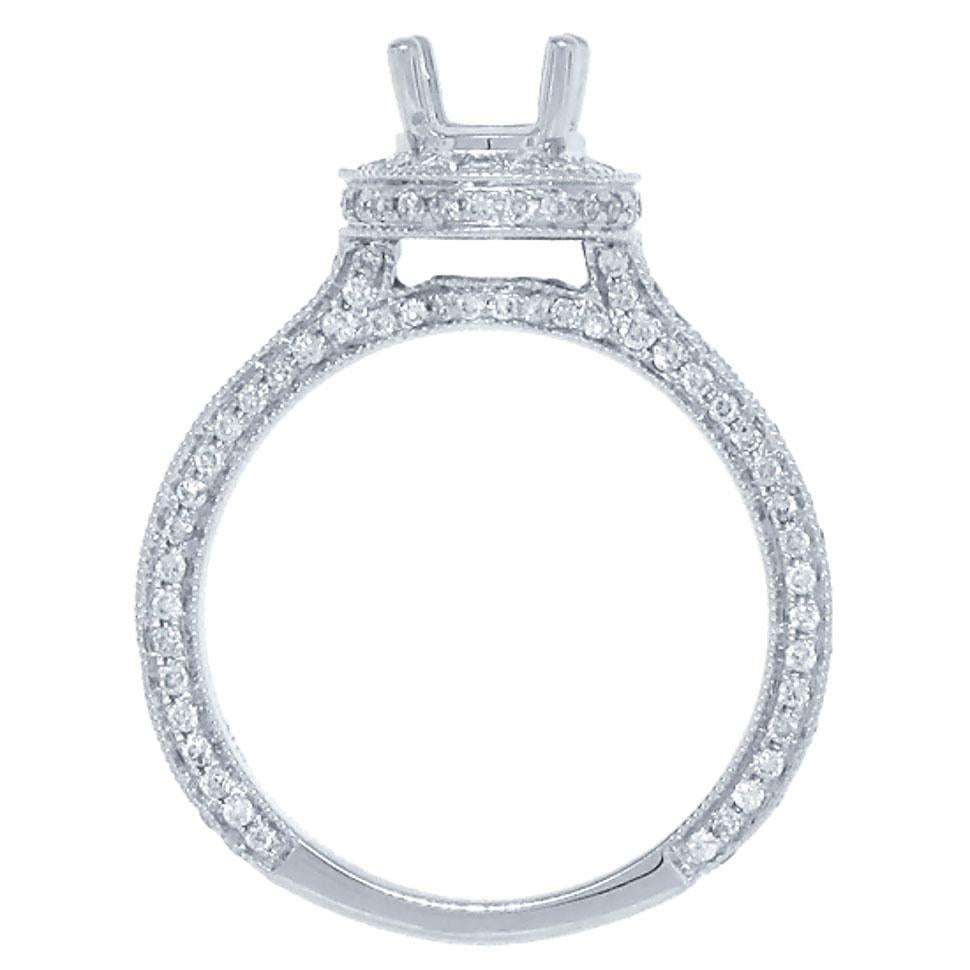18k White Gold Diamond Semi-mount Ring - 0.68ct