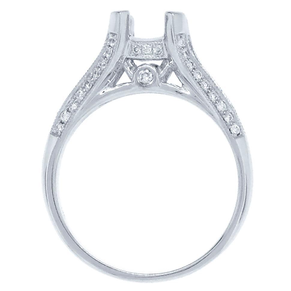 18k White Gold Diamond Semi-mount Ring - 0.35ct