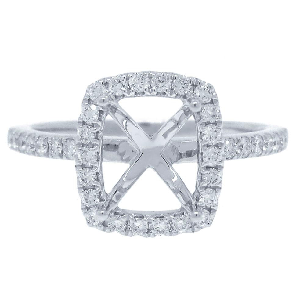 18k White Gold Diamond Semi-mount Ring - 0.38ct