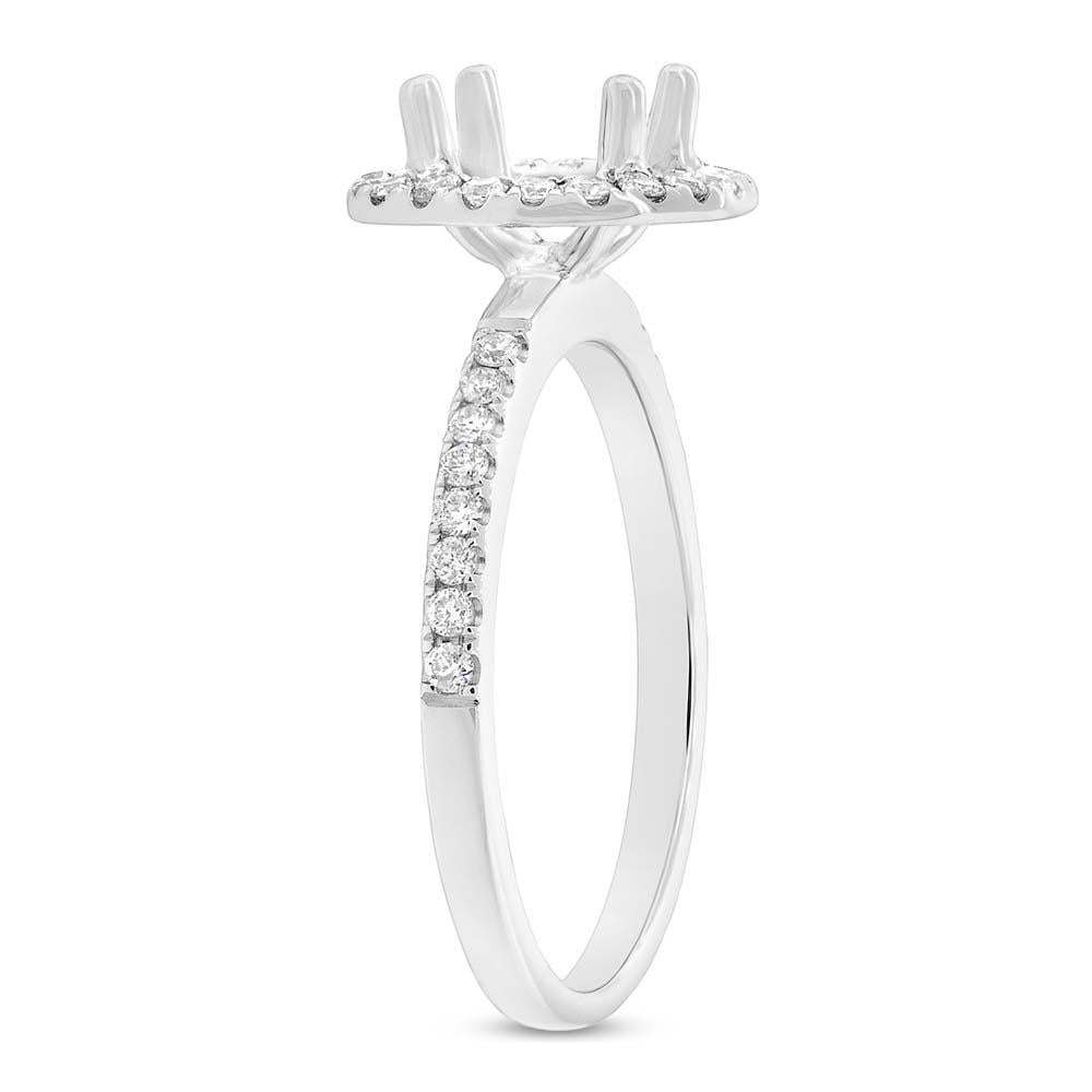 14k White Gold Diamond Semi-mount Ring for 1.50ct Center - 0.36ct