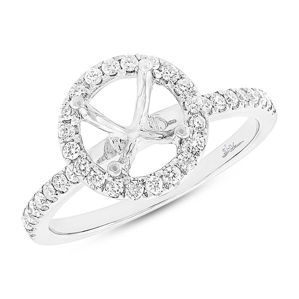 14k White Gold Diamond Semi-mount Ring for 1.50ct Center - 0.36ct