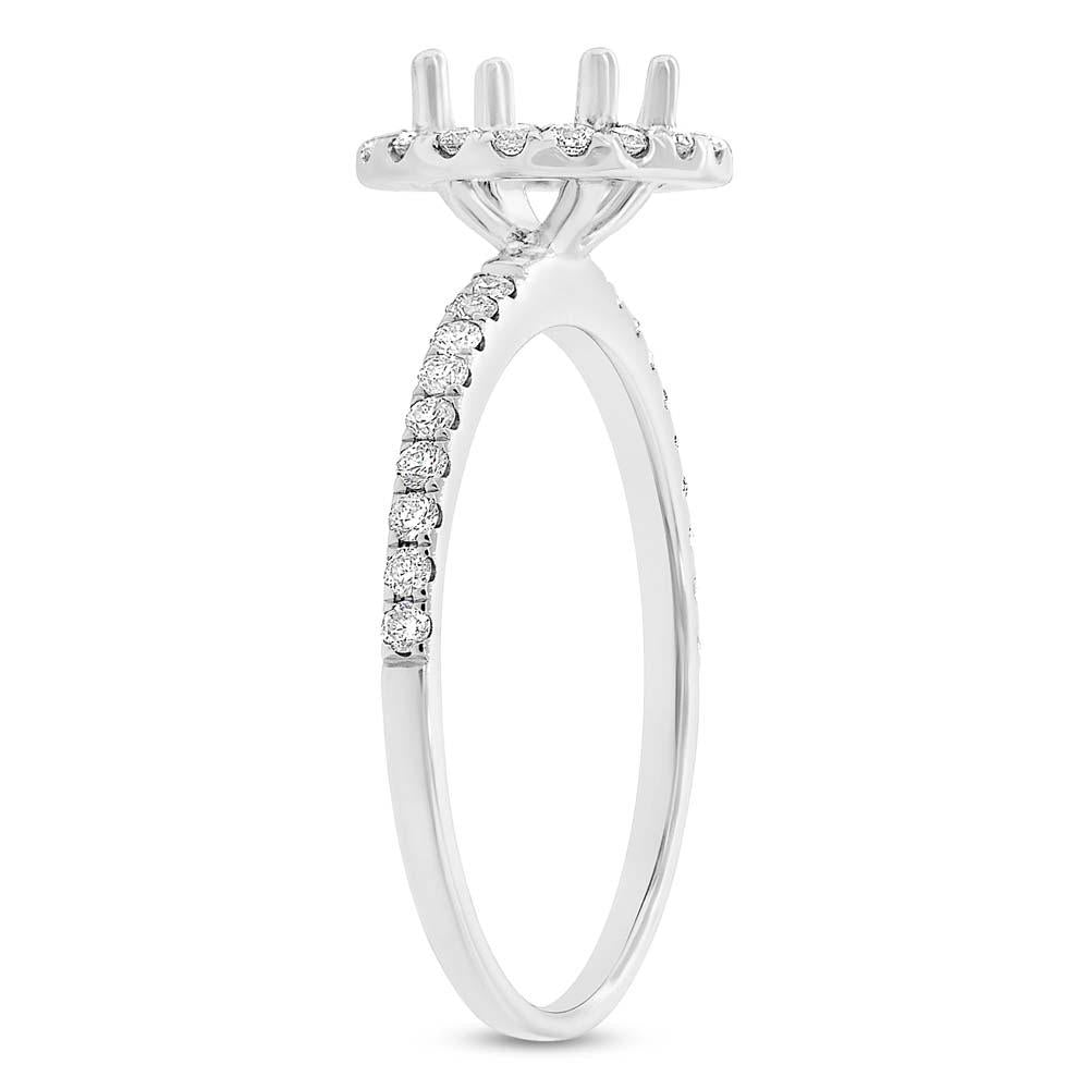 14k White Gold Diamond Semi-mount Ring for 1.50ct Center - 0.36ct