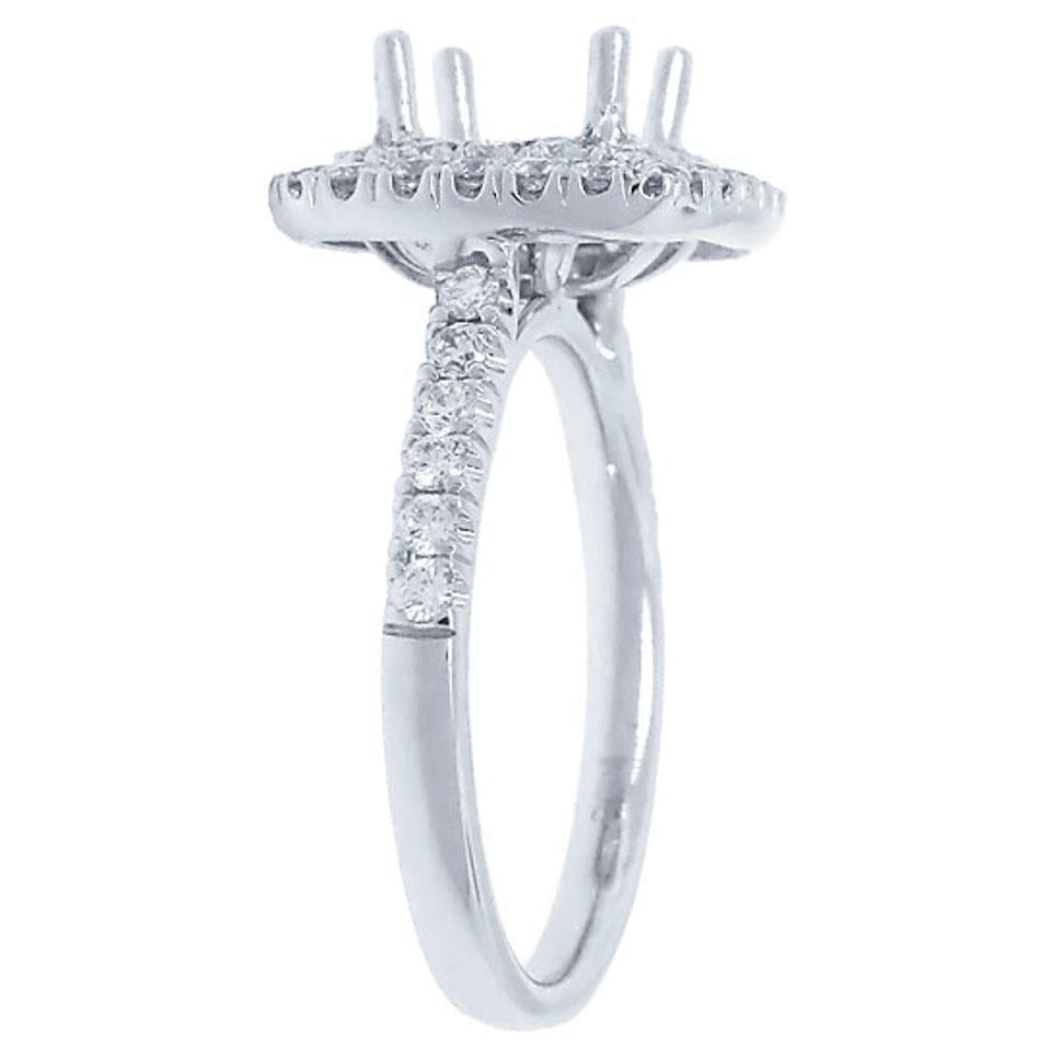 18k White Gold Diamond Semi-mount Ring - 0.82ct
