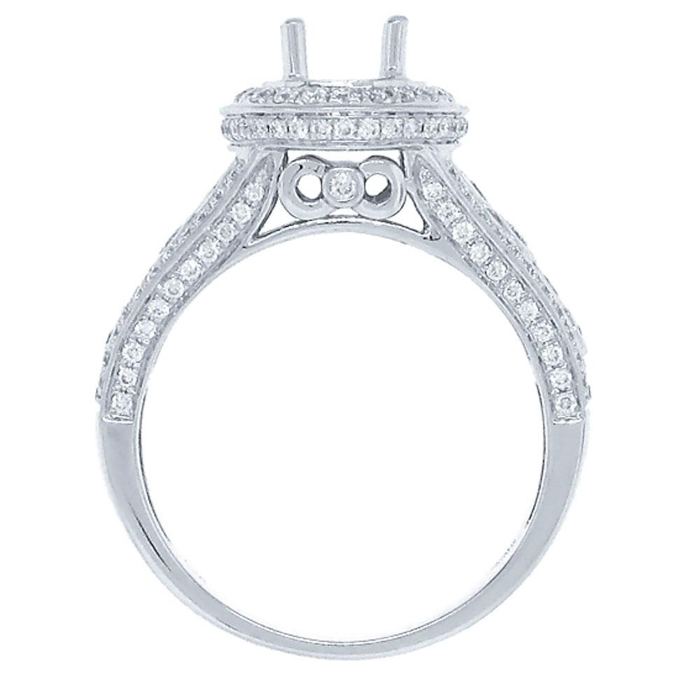14k White Gold Diamond Semi-mount Ring - 0.69ct
