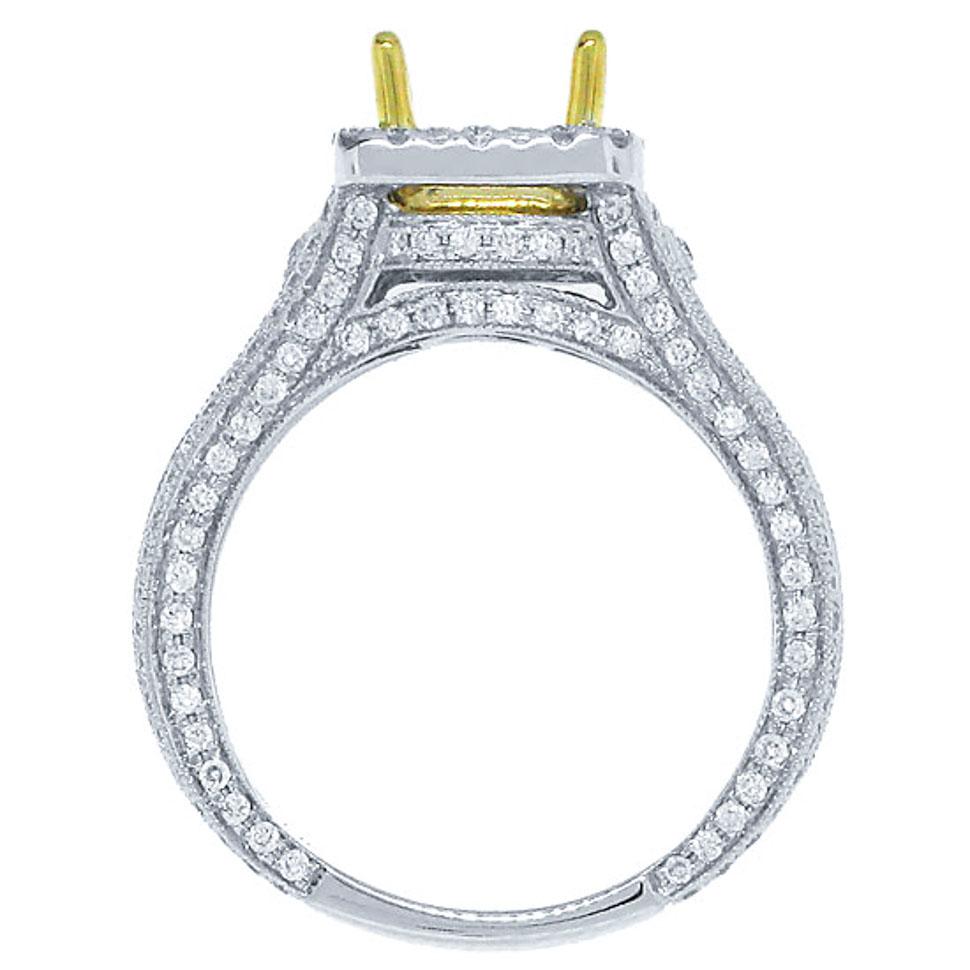 18k Two-tone Gold Diamond Semi-mount Ring - 1.00ct