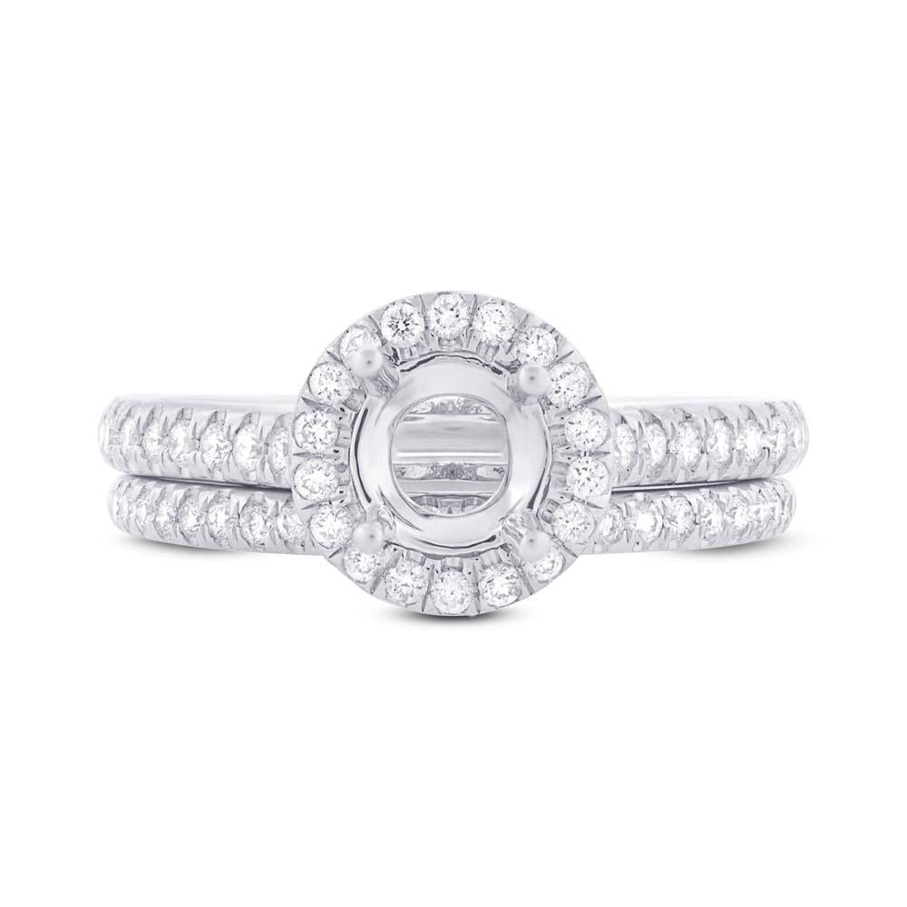 14k White Gold Diamond Semi-mount Ring 2-pc - 0.49ct