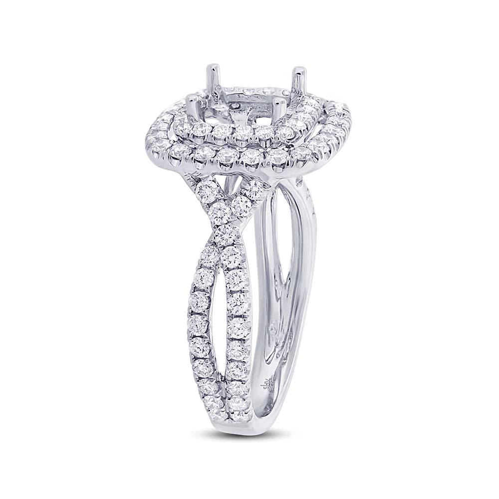 14k White Gold Diamond Semi-mount Ring - 1.24ct