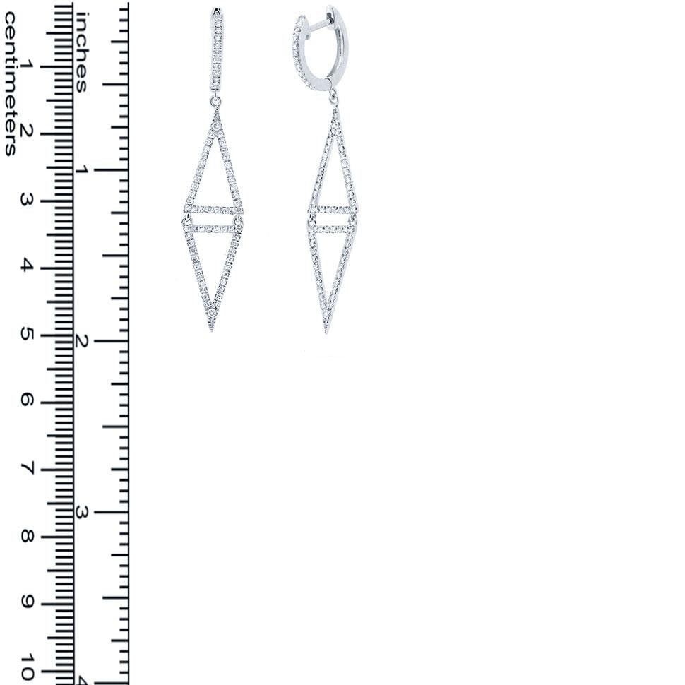 14k White Gold Diamond Triangle Earring - 0.49ct