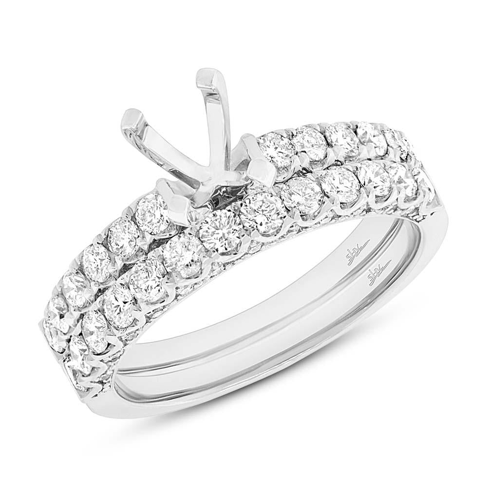 14k White Gold Diamond Semi-mount Ring 2-pc - 1.37ct