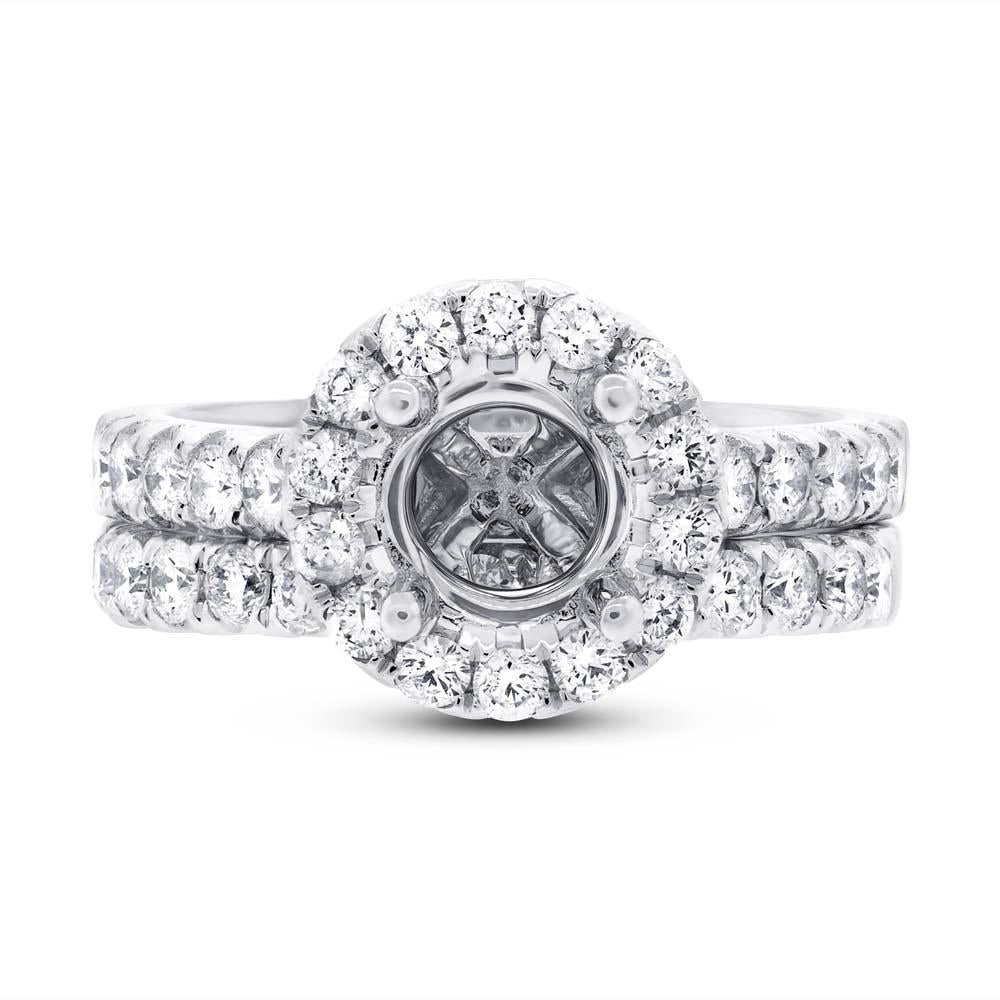 14k White Gold Diamond Semi-mount Ring 2-pc - 1.29ct